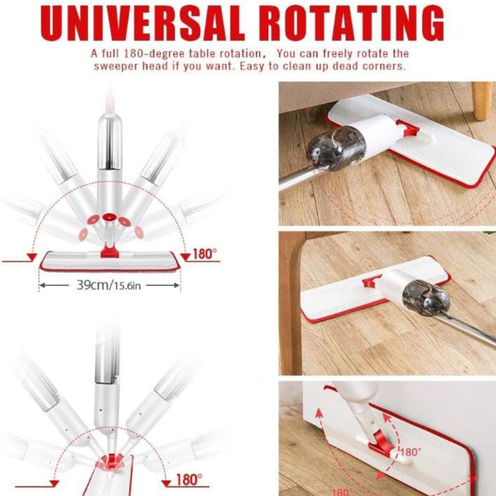 Healthy Spray Mop – 360° Floor Cleaner with Refillable Microfiber Pad