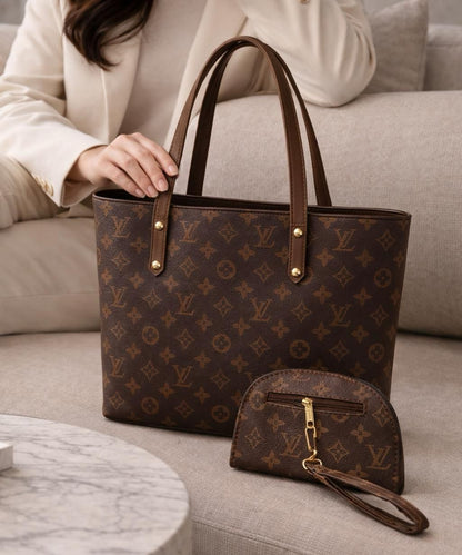 2-Piece Monogram Tote Bag Set 🤍   Elegant + Spacious + Stylish = Perfect Combo!