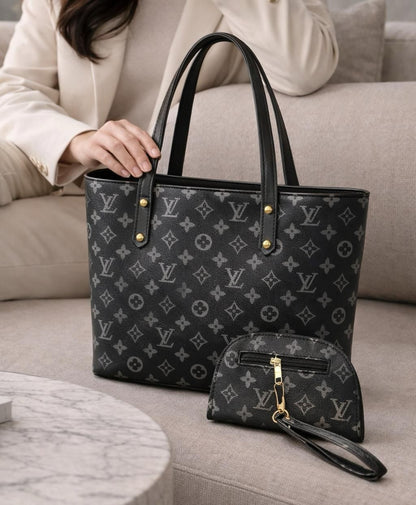 2-Piece Monogram Tote Bag Set 🤍   Elegant + Spacious + Stylish = Perfect Combo!