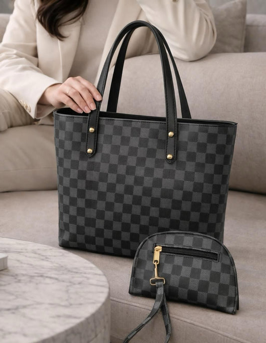 2-Piece Monogram Tote Bag Set 🤍   Elegant + Spacious + Stylish = Perfect Combo!